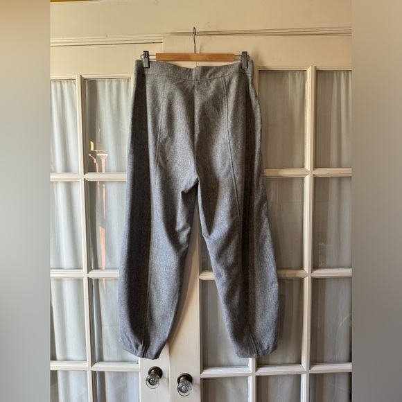 EILEEN FISHER Grey Wool Barrel Leg Pants - Picture 2 of 4